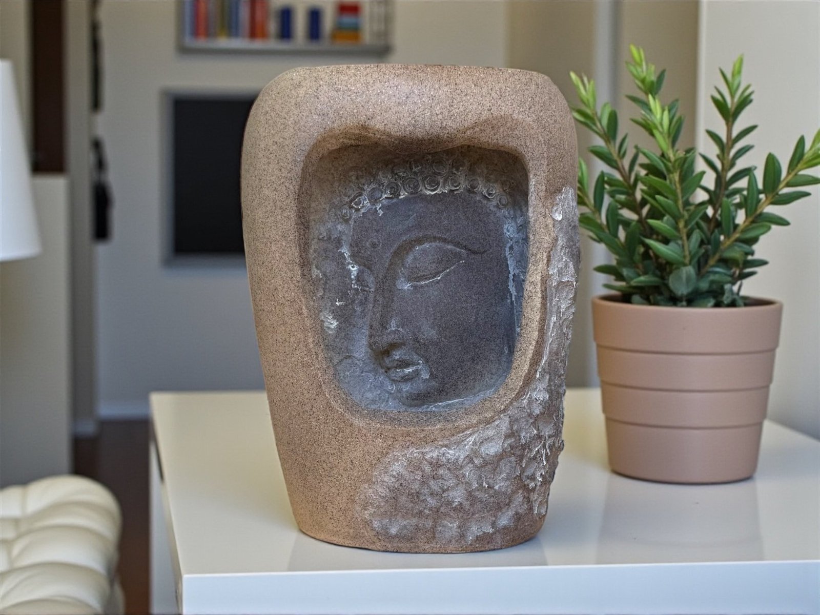 915D - Fuente Buda lluvia c/luz 24 cm