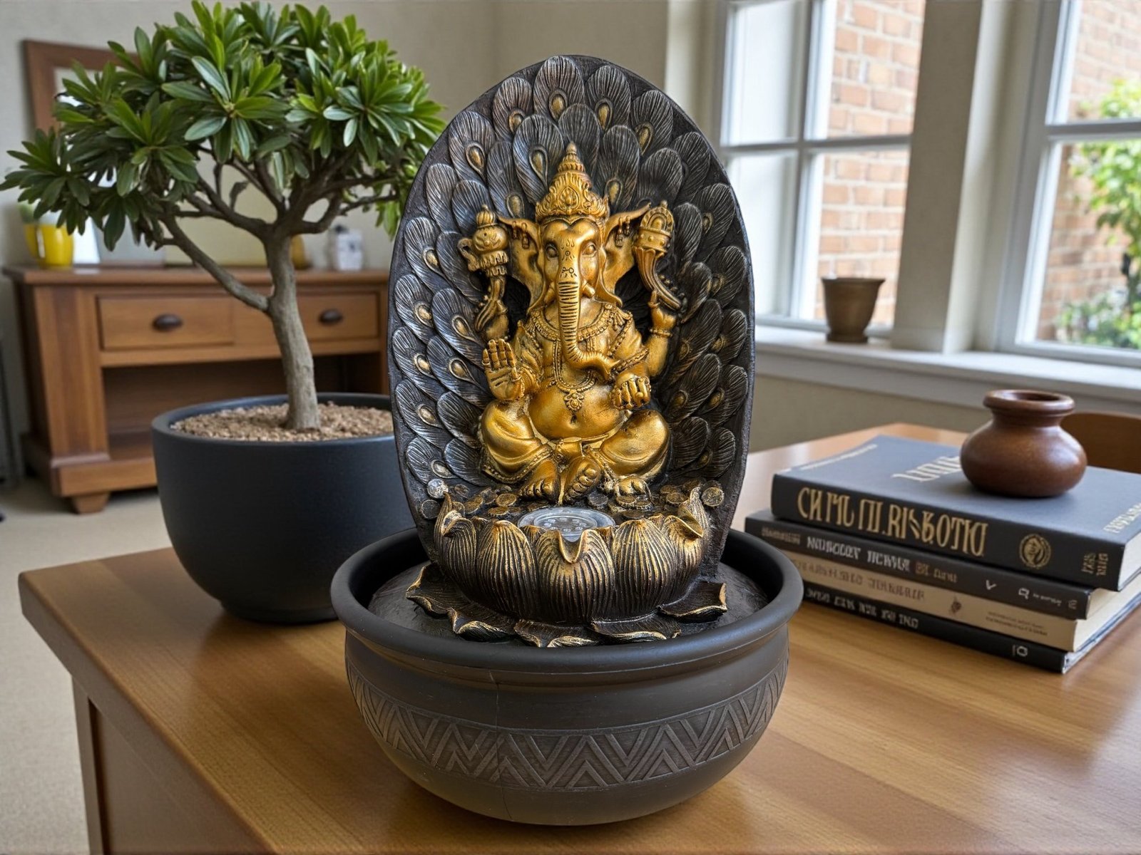 920L - Fuente Ganesh Real con Led 40cm