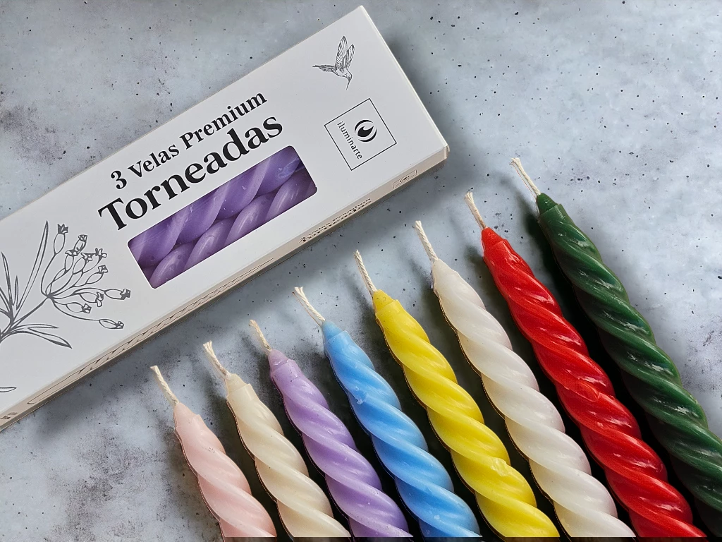 134O-  3 Velas Premium Torneadas 20 cm