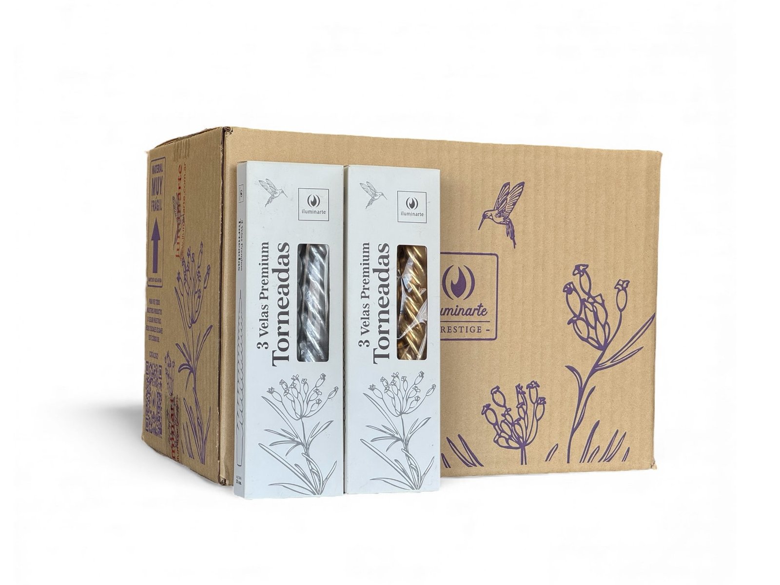 134PB - 3 Velas Premium Tor. 20 Oro/Plata  Bx44