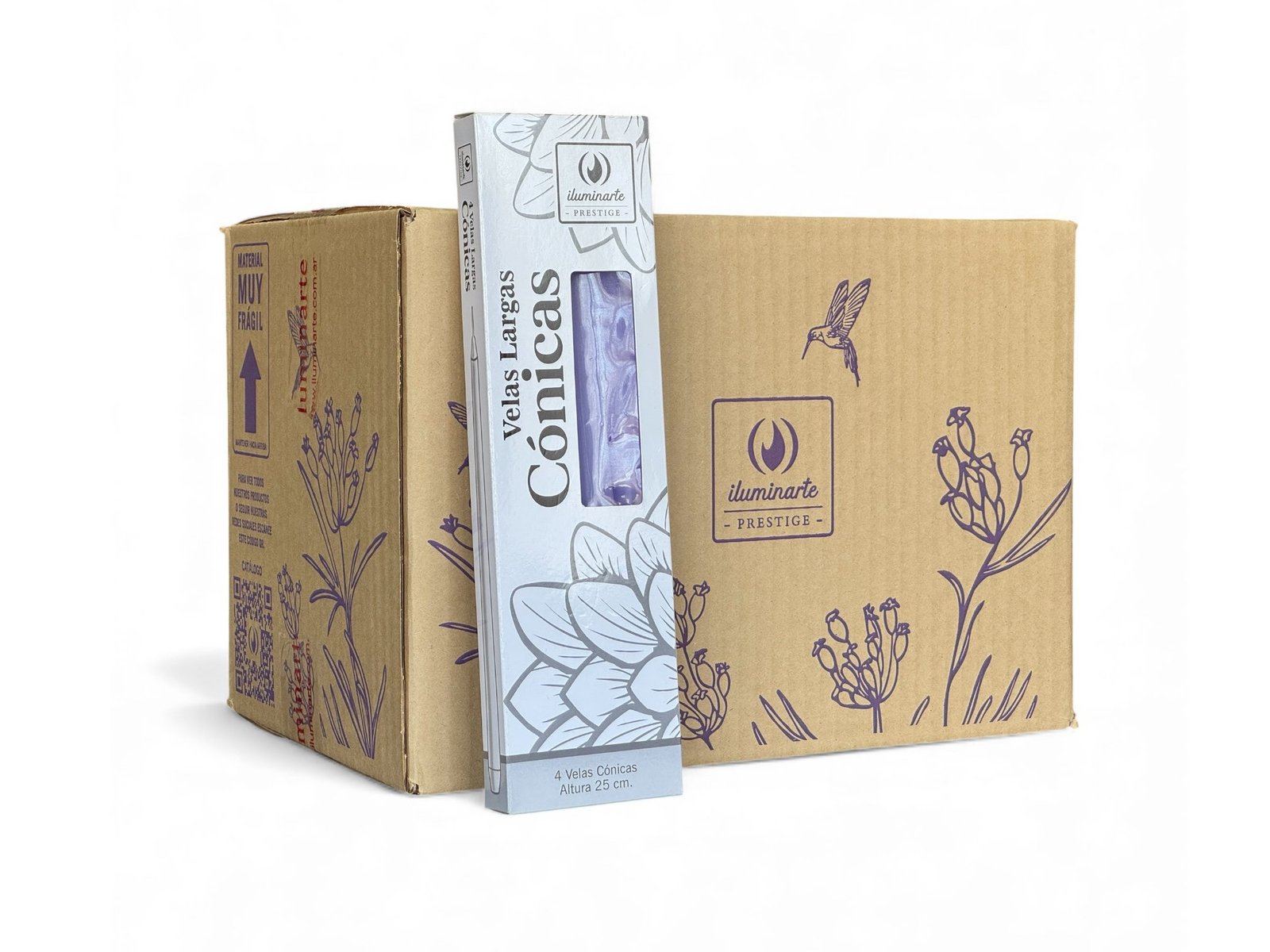 134TB - 4 Velas Conicas Largas 25cm Btox42