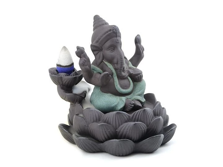651S - Porta Conos Ganesh s/Loto 10,5 cm