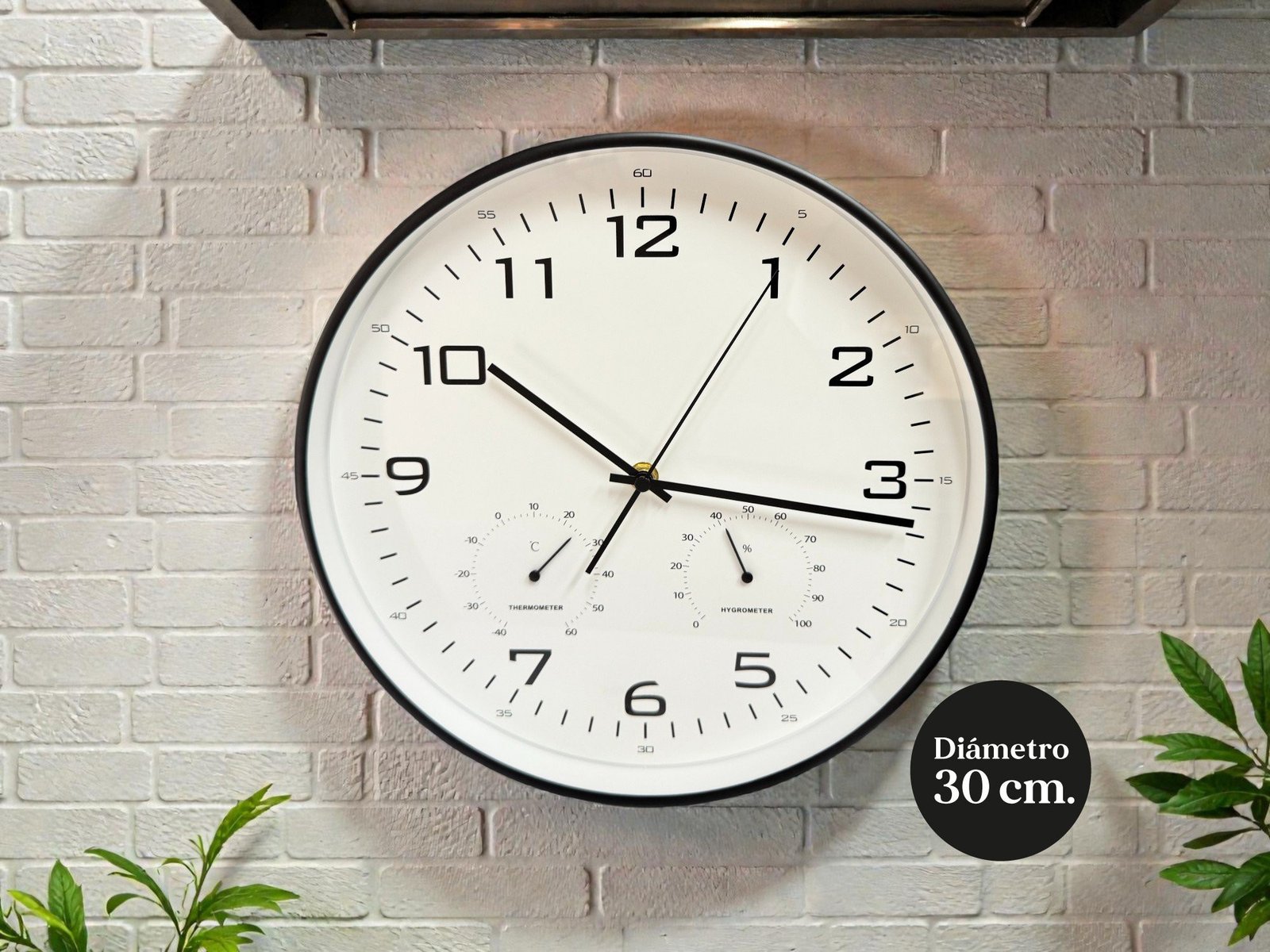 793K - Reloj de Pared temp. y humedad 30 cm