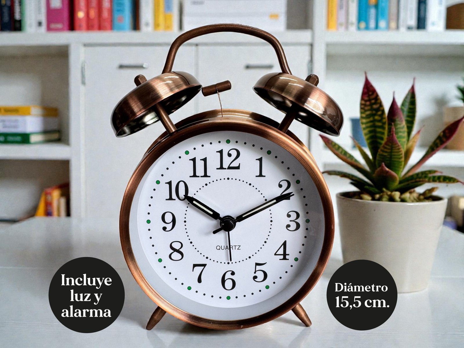 793U - Reloj Despertador doble campana 15.5cm