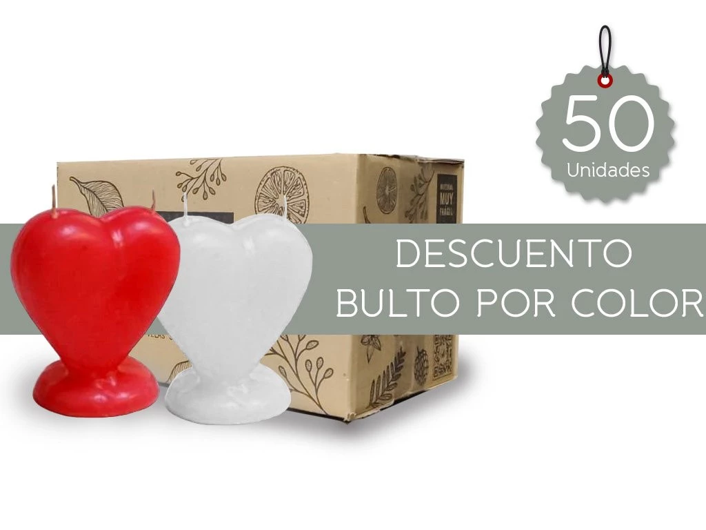 301B - Vela Corazón 8.5 x 8 cm (Bto x 50)