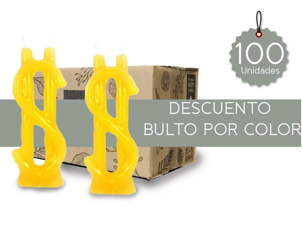 314B - Vela Signo $ 15 x 6 cm (Bto x 100)