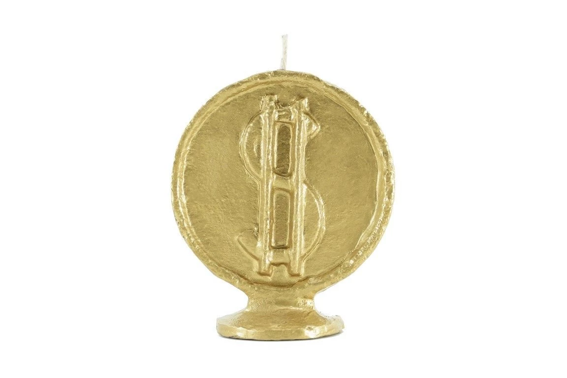 370A - Moneda Signo Peso Dorada 11 x 9.5 cm